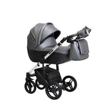 Paradise baby Euforia Premium "Diamond" multifunkciós babakocsi - Grafit eco bőr fekete "Diamond" mózessel