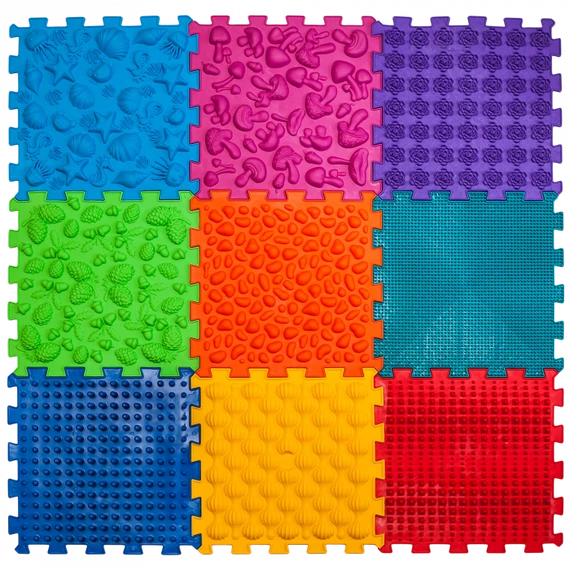 Szenzoros, ortopédiai puzzle szőnyeg - ORTEK 9 DB-OS KÉSZLET