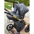 Kép 10/21 - Paradise baby Euforia Premium "Diamond" multifunkciós babakocsi - Fekete eco bőr arany "Diamond" mózessel